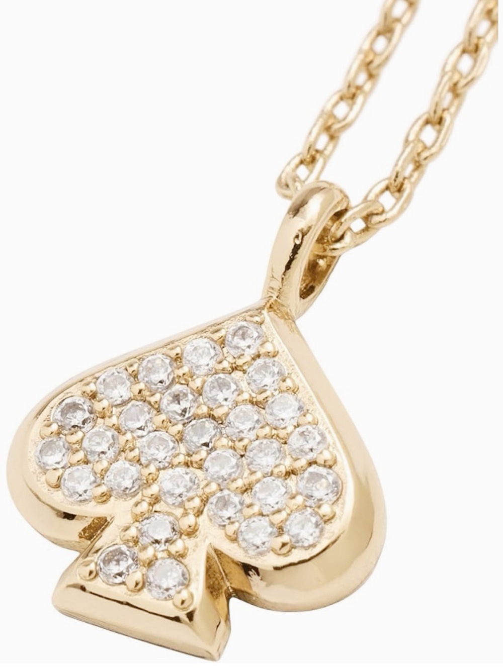 Kate spade Gold Tone Pave Spade Mini Pendant Necklace NWT